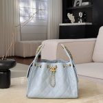 Chanel 25 Medium Bag Sky Blue - fake chanel 25 sky blue front view